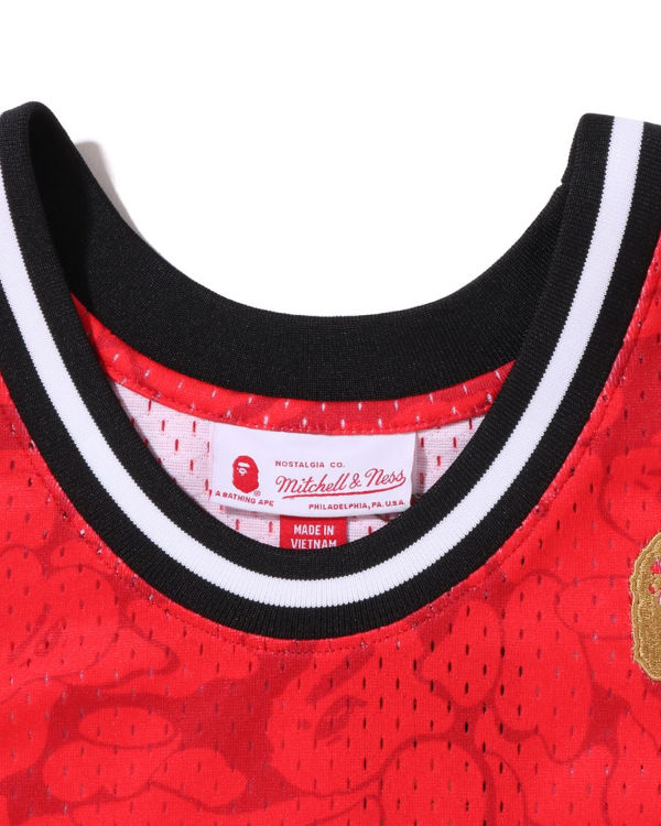 Camiseta Bape X M&N Miami Heat Jersey Hombre Rojas Claro | YQILF-0732