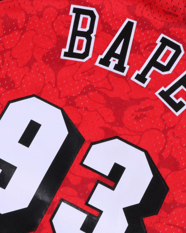 Camiseta Bape X M&N Miami Heat Jersey Hombre Rojas Claro | YQILF-0732