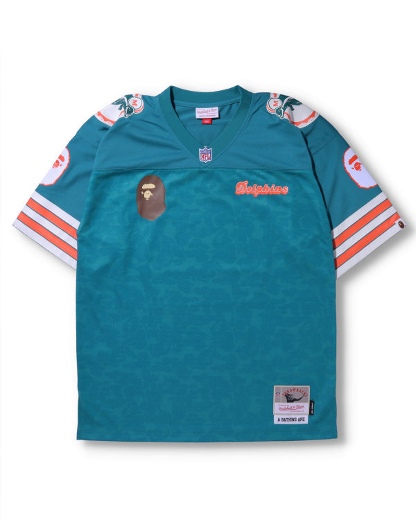 Camiseta Bape X M&N NFL Miami Dolphins Legacy Jersey Hombre Verde Menta | IOKRC-9361