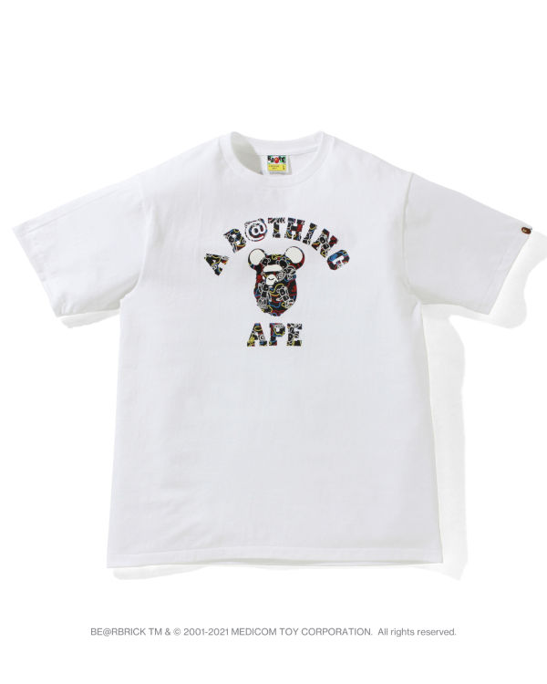 Camiseta Bape X Medicom Toy Camo BE@R College Hombre Blancas | ILUAB-6052