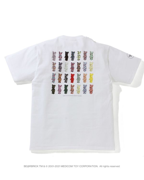 Camiseta Bape X Medicom Toy Camo BE@R Hombre Blancas | CAFNZ-1485