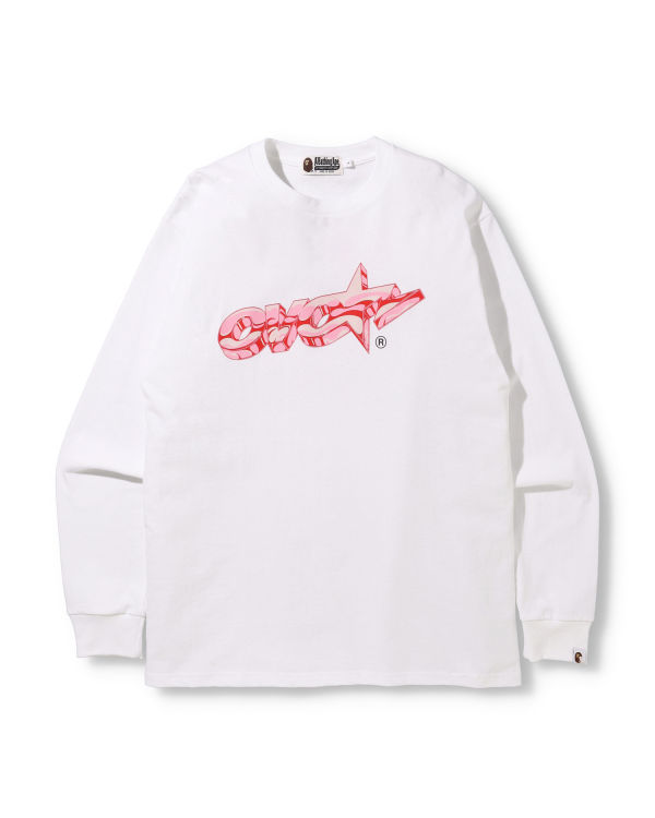 Camiseta Bape X OVO Long Sleeve Hombre Blancas | MYJFP-6375