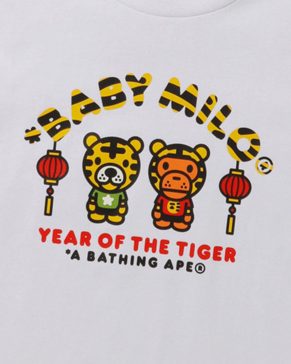 Camiseta Bape Year Of The Tiger Milo Niños Blancas | IAWCV-4027