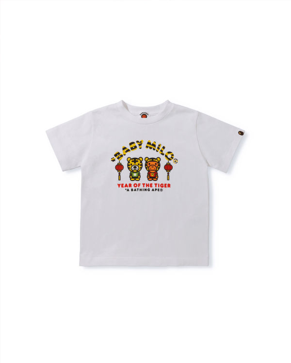 Camiseta Bape Year Of The Tiger Milo Niños Blancas | IAWCV-4027