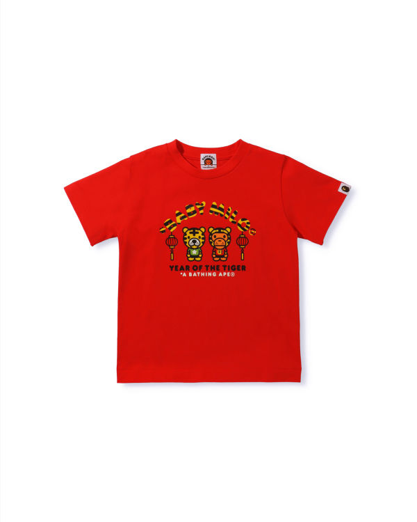 Camiseta Bape Year Of The Tiger Milo Niños Rojas Claro | MHBNX-7348