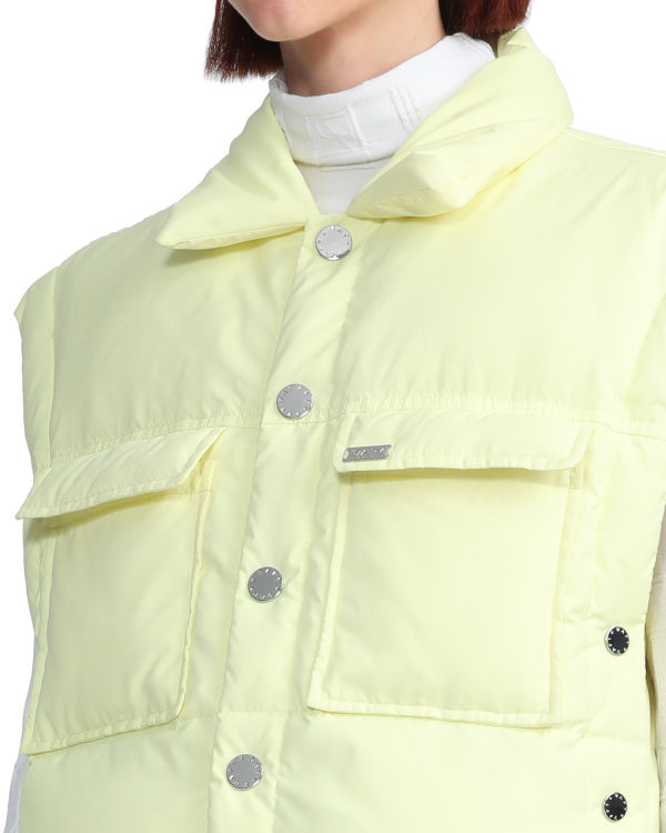 Chalecos Bape Buttoned cropped Mujer Amarillo | NMATK-8374