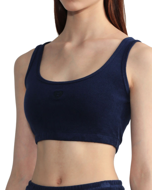 Chalecos Bape Towelling crop Mujer Azul Marino Azules | GMEPZ-5126