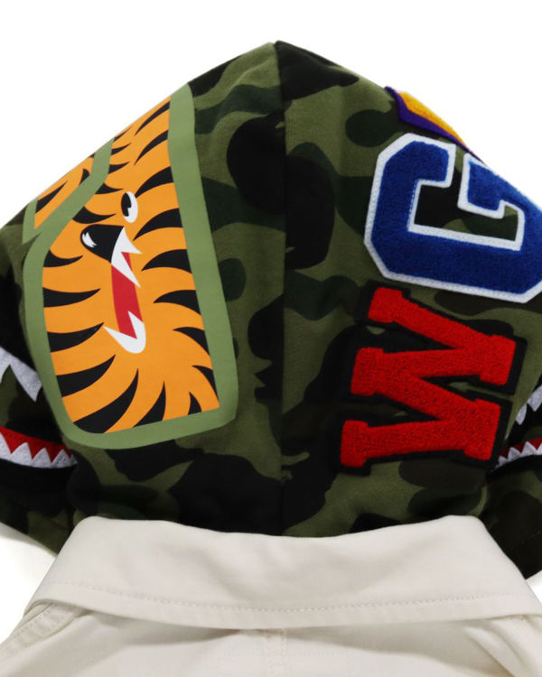 Chaquetas Bape 1st Camo Shark Hood Anchos Mujer Blancas | ILANZ-8952