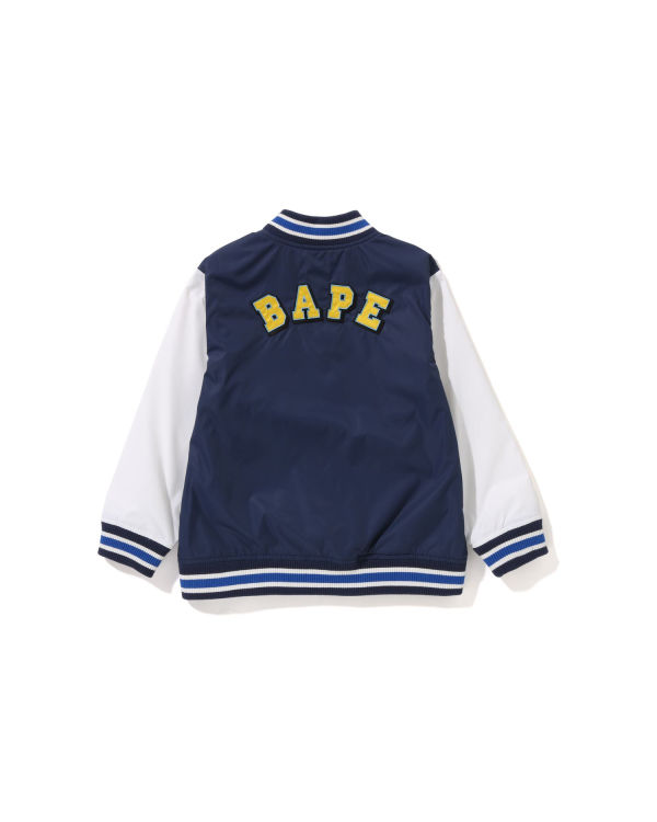 Chaquetas Bape Ape Head B Patch Varsity Niños Azul Marino Azules | TINEJ-1732