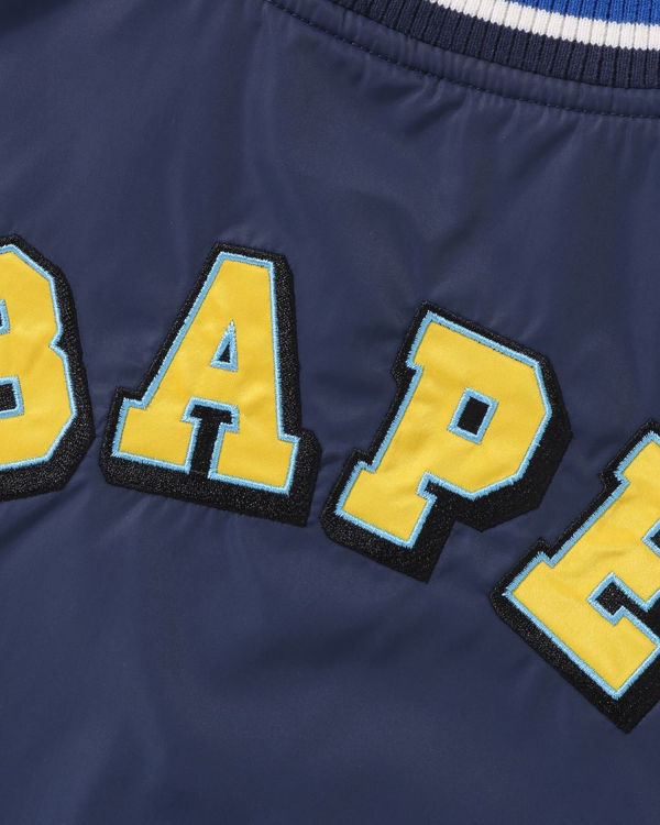 Chaquetas Bape Ape Head B Patch Varsity Niños Azul Marino Azules | TINEJ-1732