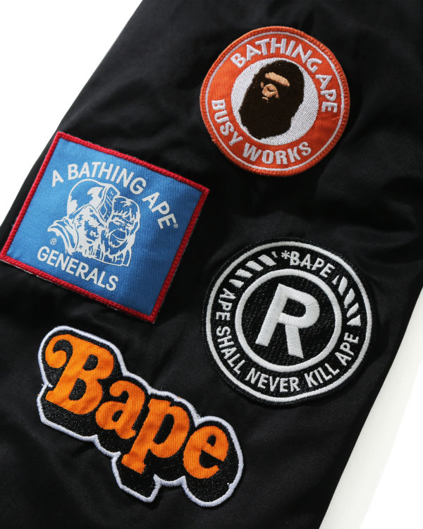 Chaquetas Bape Archive Patch Puffer Nylon Varsity Hombre Negras | MPQHJ-8024