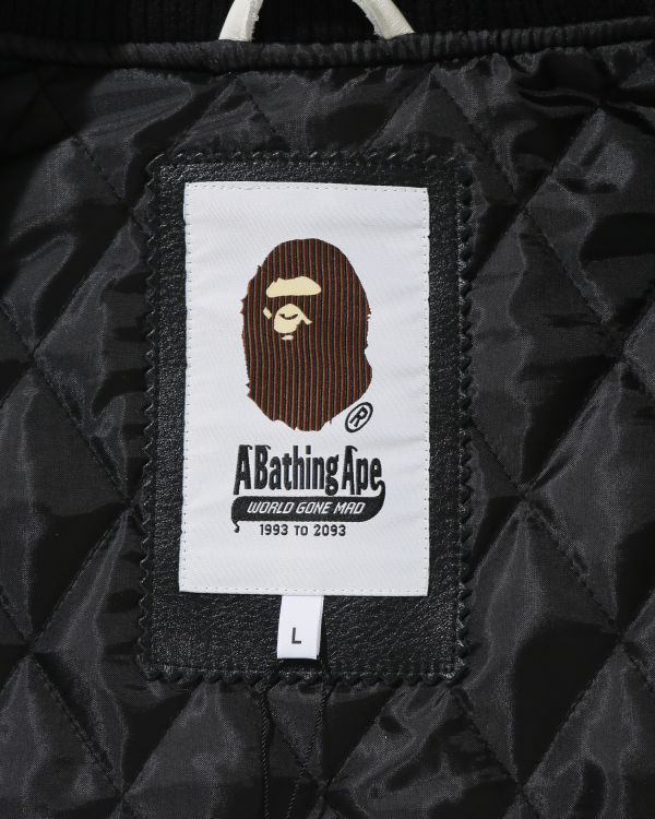 Chaquetas Bape Crazy Patch Varsity Hombre Negras | QETBU-9168