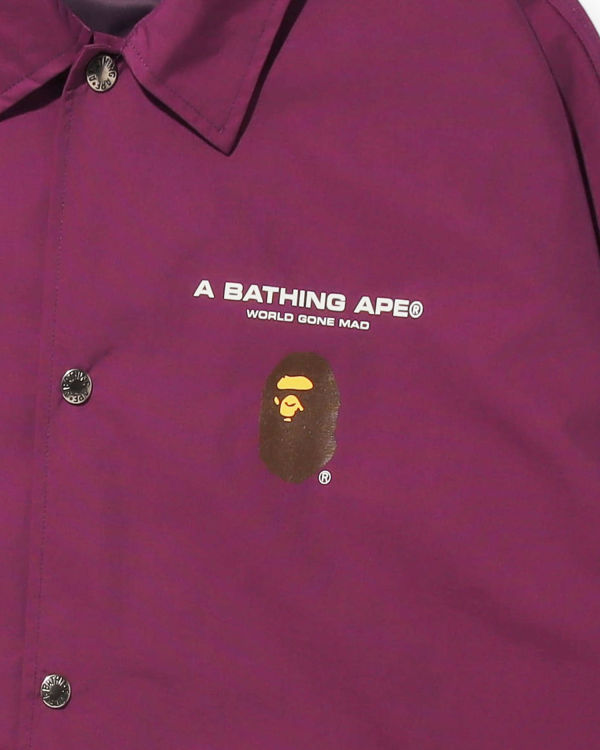 Chaquetas Bape Estampadas Relaxed Fit Coach Hombre Moradas Oscuro | FYBMT-8437