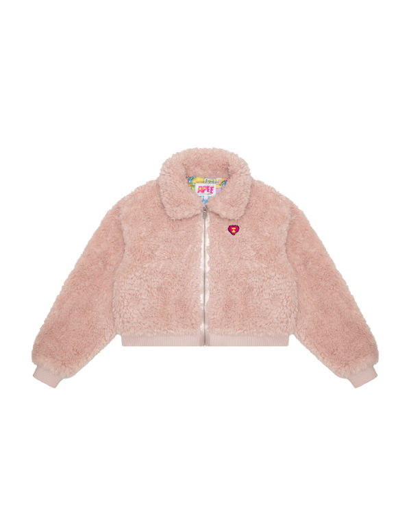 Chaquetas Bape Faux fur Mujer Rosas | YDJUO-2491