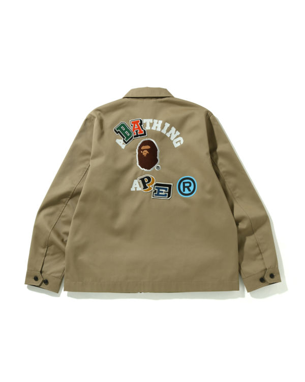 Chaquetas Bape Multi Fonts Relaxed Fit Zip Hombre Beige | ASZQW-7318