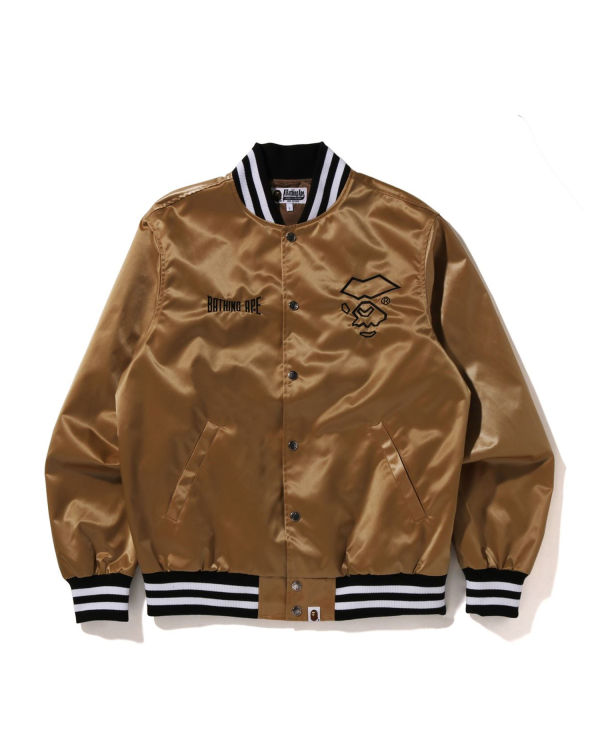 Chaquetas Bape Nylon Varsity Hombre Doradas | ZWVXY-9075