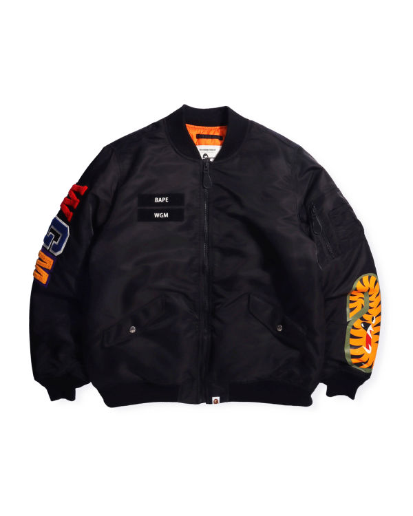 Chaquetas Bape Shark Loose Fit Ma-1 M Bomber Hombre Negras | AKMXQ-8762