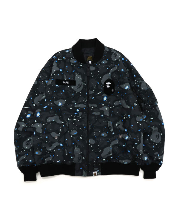 Chaquetas Bape Space Camo Loose Fit MA-1 Hombre Negras | SIWXE-9743