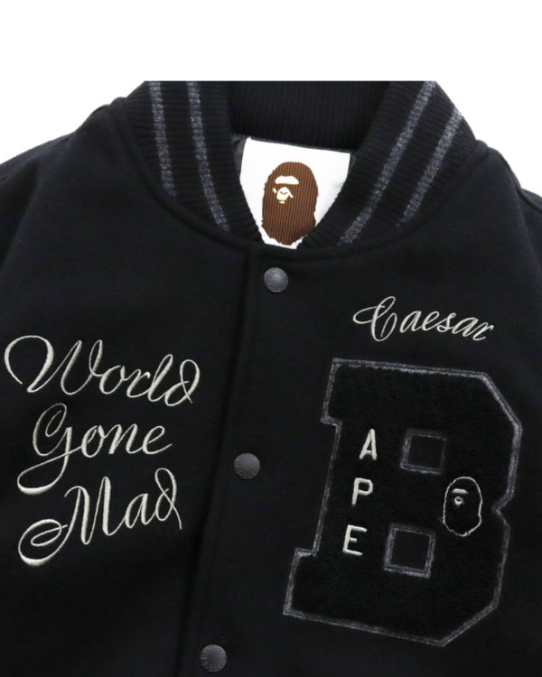 Chaquetas Bape Varsity Hombre Negras | BIFLQ-6825