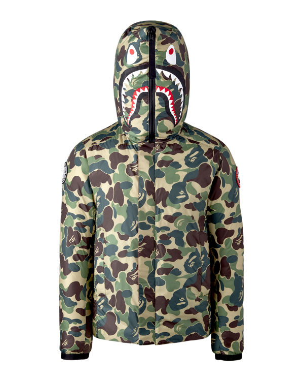 Chaquetas Bape X Canada Goose X Concepts ABC Camo Crofton Shark Encapuchado Light Hombre Verde | FHNQL-4385