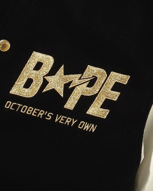 Chaquetas Bape X OVO Varsity Hombre Negras | QEPHK-0458