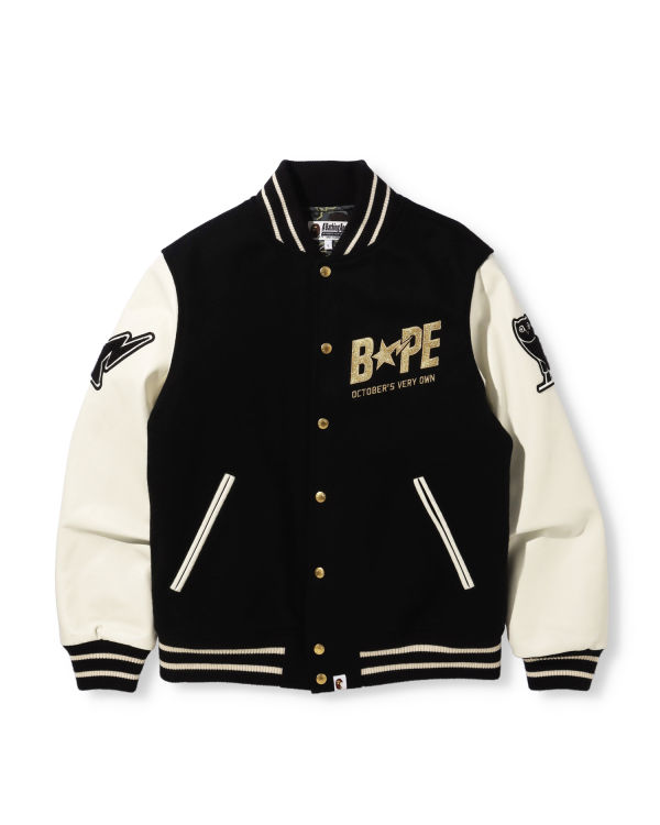 Chaquetas Bape X OVO Varsity Hombre Negras | QEPHK-0458