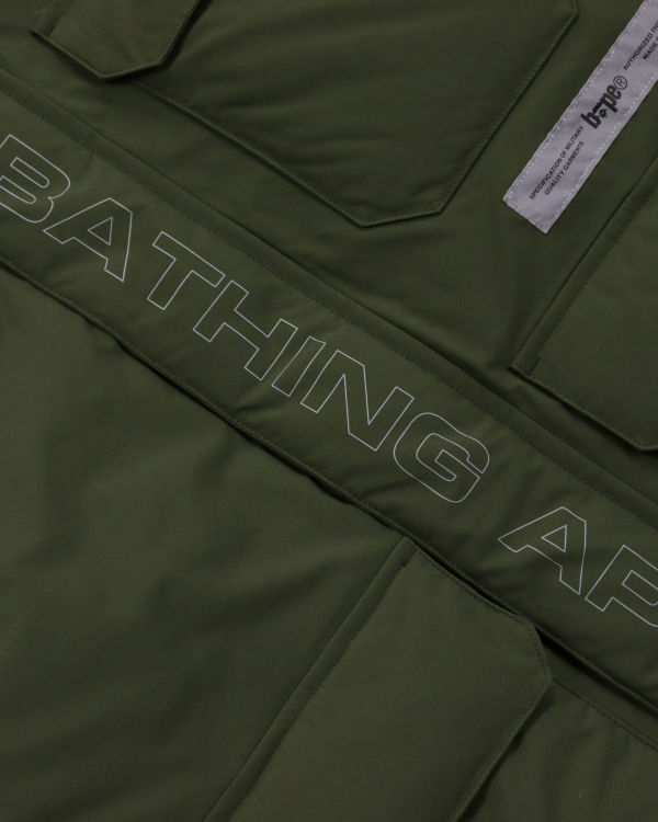 Chaquetas De Plumas Bape Loose Fit Long Hombre Verde | CGDZK-9387