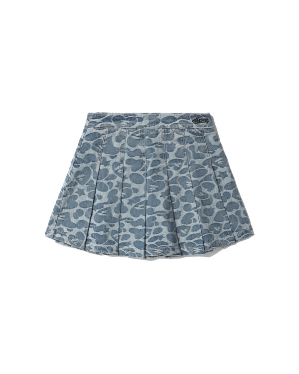 Falda Bape Pattern pleated mini Mujer Azules | JIBGT-3491