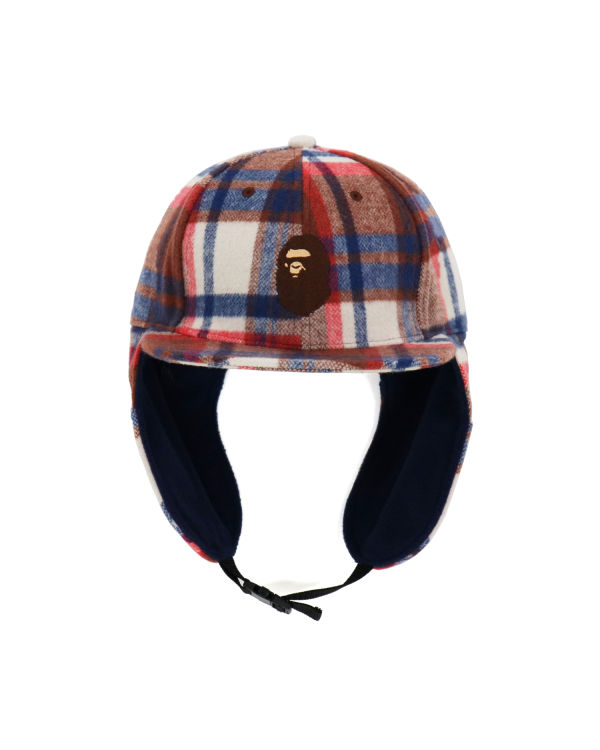 Gorras Bape Check Earmuffs Hombre Rojas Claro | MGRUE-2561