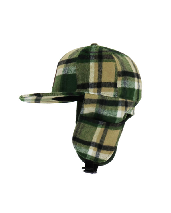 Gorras Bape Check Earmuffs Hombre Verde | FHZWJ-9674