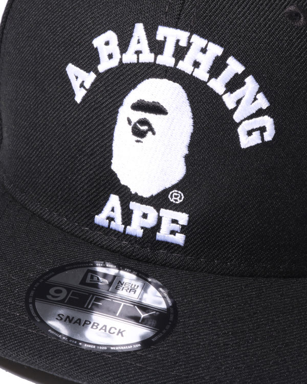 Gorras Bape College New Era Snap Back Hombre Negras | UKAET-5791