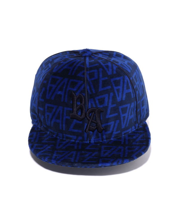 Gorras Bape Logo Monogram Velour Hombre Azul Real Azules | KOIAE-4628