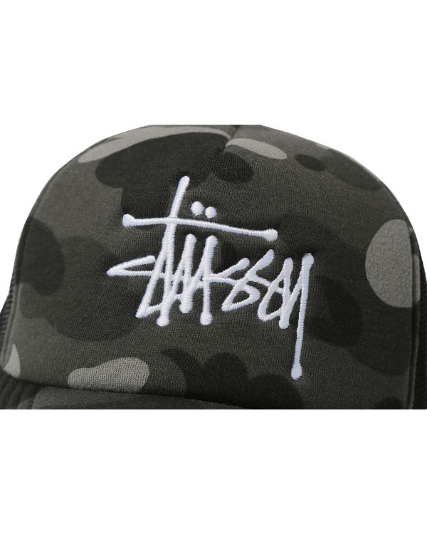 Gorras Bape X Stussy Trucker Hombre Negras | TOJHU-9837