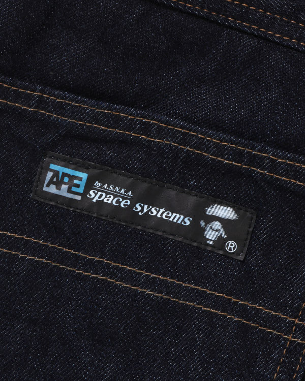 Jeans Bape Double Knee Loose Fit Hombre Azules | WLHEY-4830