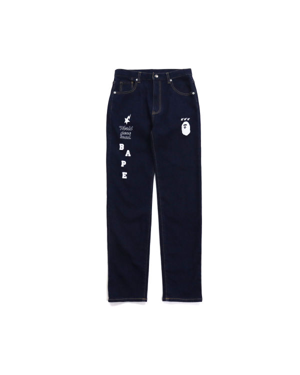 Jeans Bape Multi Print Niños Azul Marino Azules | BKYJC-2907