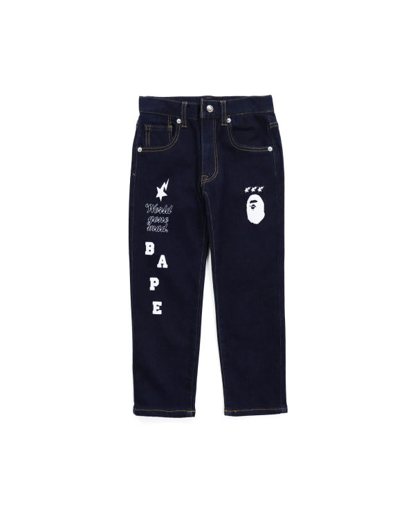 Jeans Bape Multi Print Niños Azules | RXPSK-7802