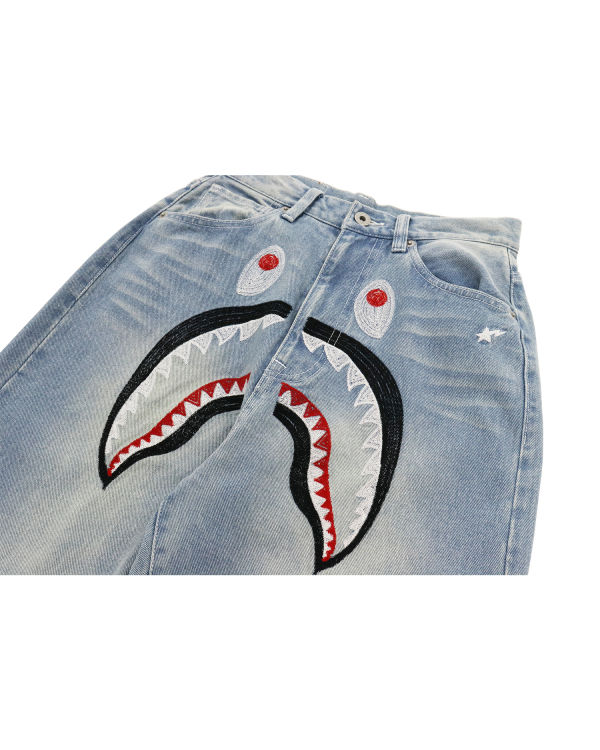 Jeans Bape Shark Mujer Azules | DOSLC-9205