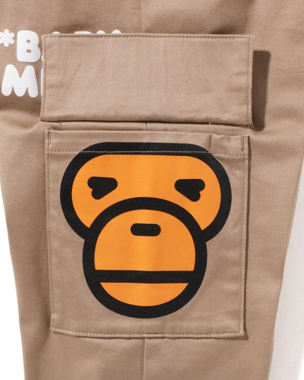 Pantalones Bape Milo Side Pocket Face Niños Beige | DYNFG-5378