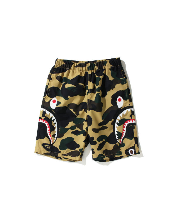 Pantalones Cortos Bape 1st Camo Side Shark Beach Niños Amarillo | NXZTR-0654