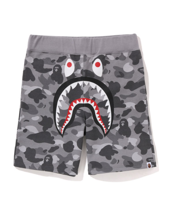 Pantalones Cortos Bape Honeycomb Camo Shark Hombre Gris | IKTRJ-4518