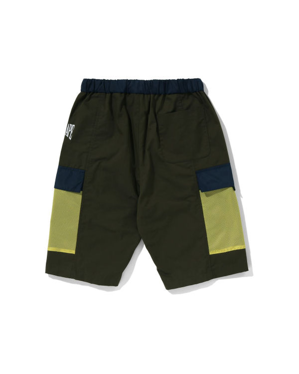 Pantalones Cortos Bape Mesh Pocket Niños Verde Oscuro | JIMNP-2847