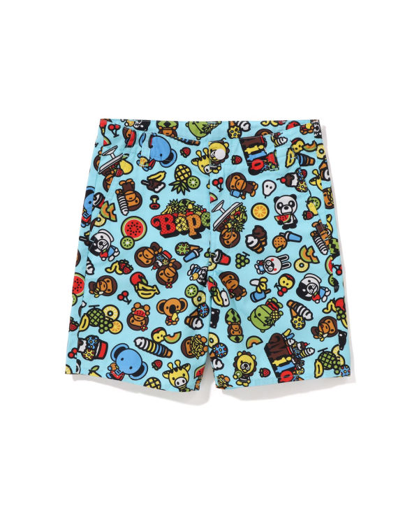 Pantalones Cortos Bape Milo Mixed Fruit Niños Azules Claro | NPBSL-7614