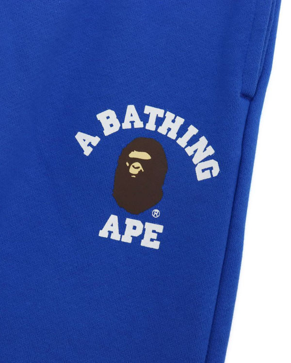 Pantalones Deportivos Bape College Print Quilting Niños Azules | KSAGY-9403