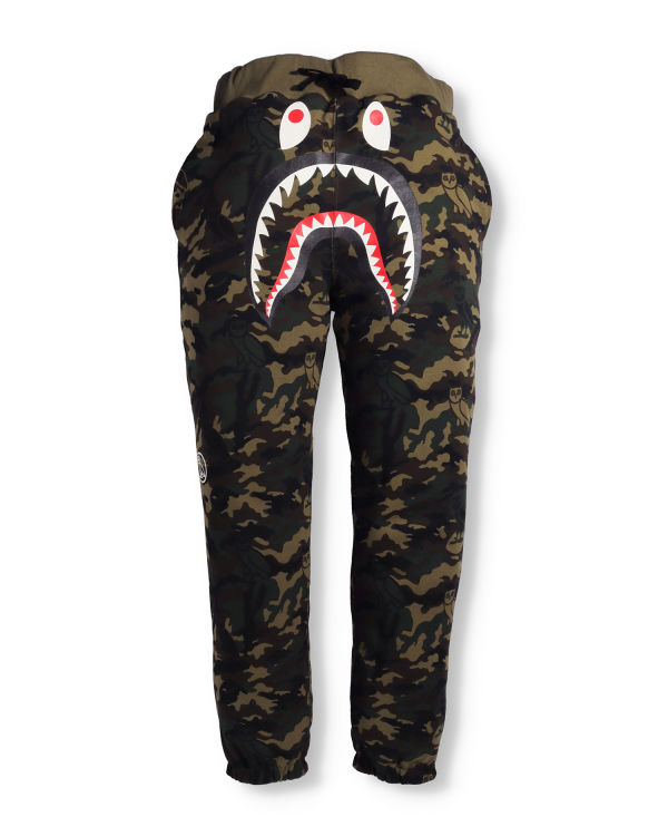 Pantalones Deportivos Bape X OVO Woodland Camo Shark Reversible Hombre Negras | EUVTI-8053