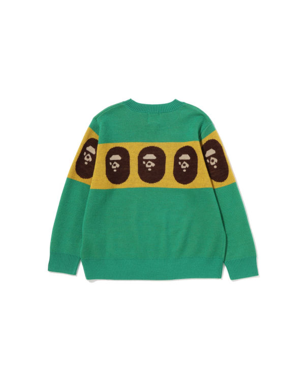 Prendas De Punto Bape Ape Head Niños Verde Claro | WOVGJ-0412