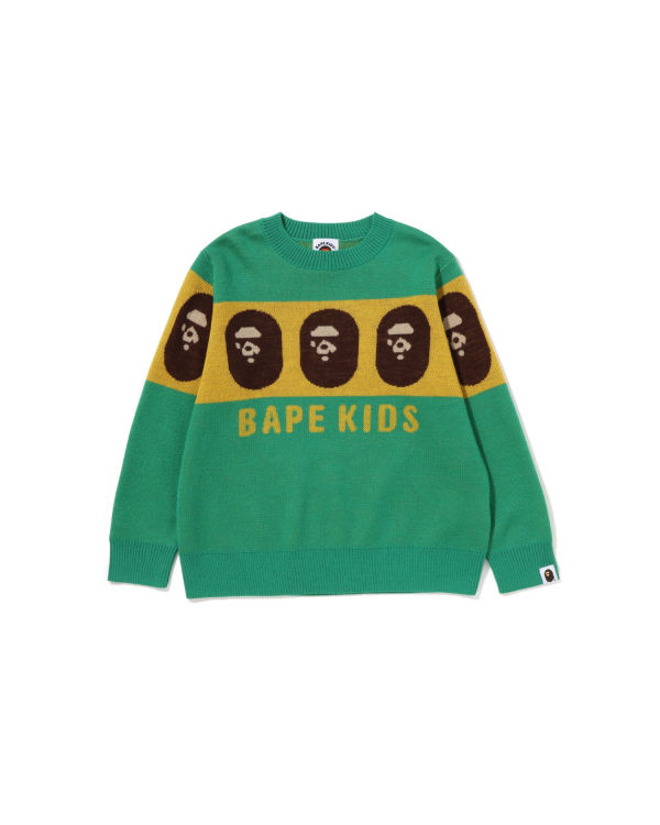 Prendas De Punto Bape Ape Head Niños Verde Claro | WOVGJ-0412