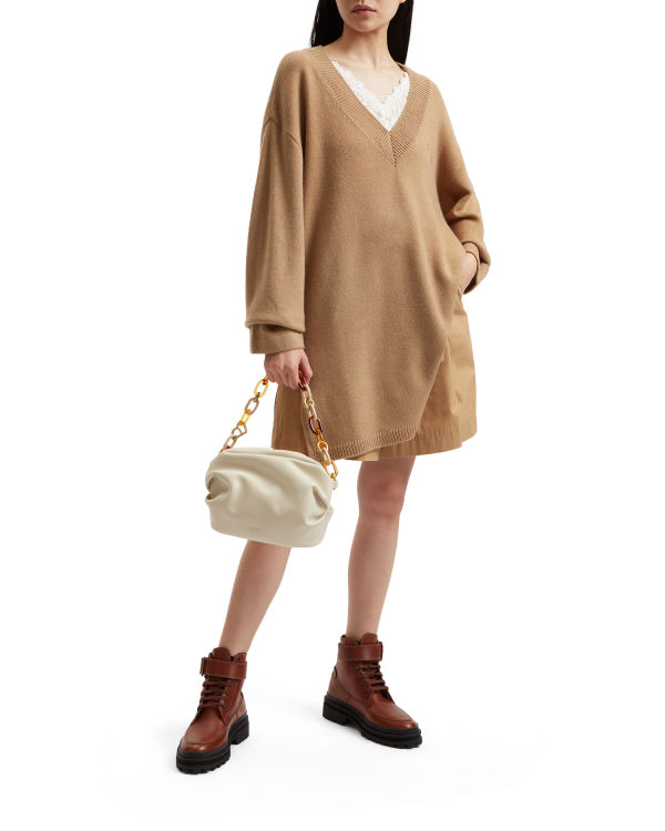 Prendas De Punto Bape Oversized Mujer Beige | QAWLO-8062