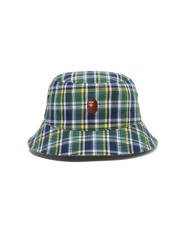 Sombreros Bape Mini Check Bucket Hombre Verde Claro | BMFKV-8537