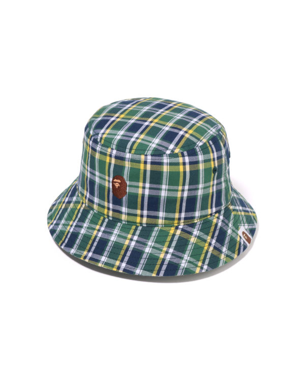 Sombreros Bape Mini Check Bucket Hombre Verde Claro | BMFKV-8537