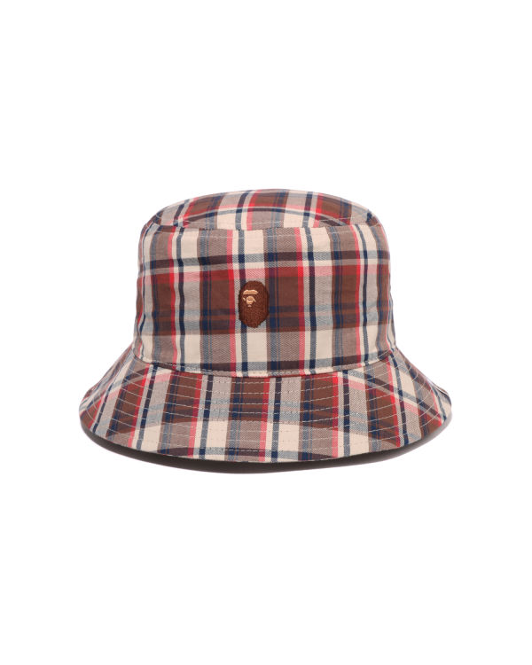 Sombreros Bape Mini Check Bucket Hombre Rojas Claro | RFVLJ-2875